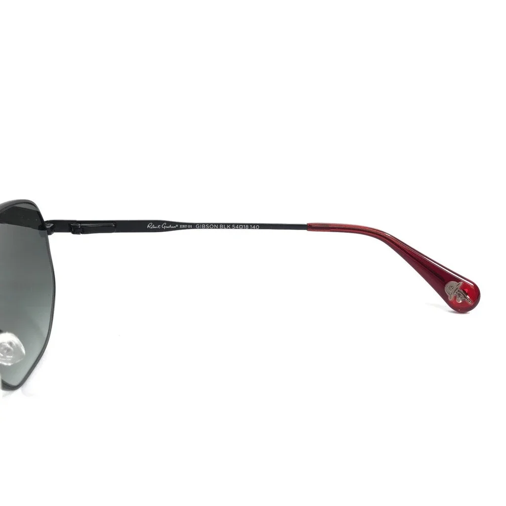 Roberto Graham Sunglasses GIBSON BLK Black Aviator Frame w/ Gray Gradient Lenses